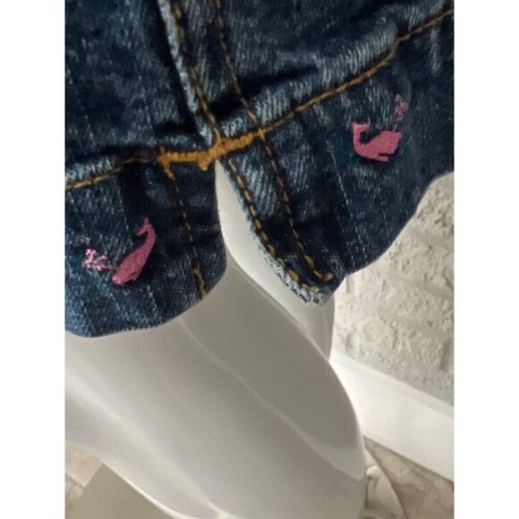 Lilly Pulitzer Women Denim Mini Skirt With Pink Embroidered Whale Size 2 - Picture 9 of 14